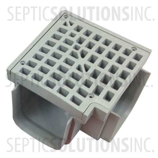 Polylok Heavy Duty Trench/Channel Drain 90 Degree Corner & Grate (Grey) - Part Number PL-90860-90G